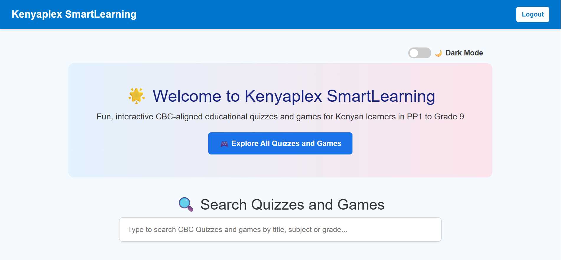 Kenyaplex Smart Learning - Digital CBC Learning Platform for Schools