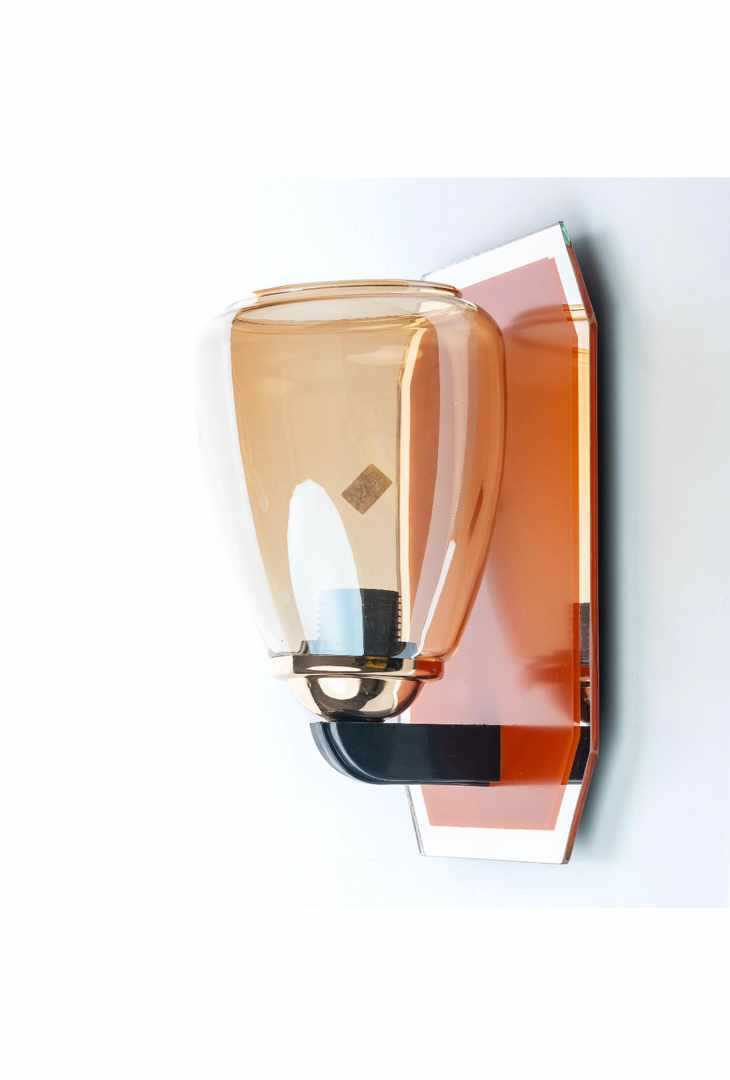Modern Amber Glass Wall Sconce - Elegant Home Lighting Fixture