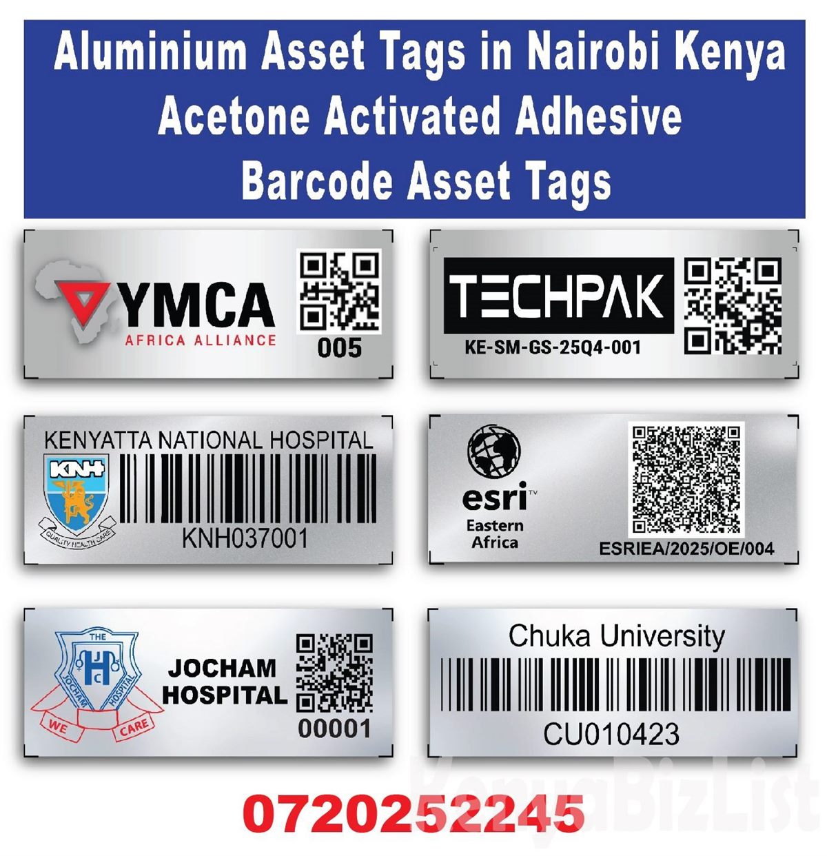 Acetone Activated Adhesive Barcode Asset Tags