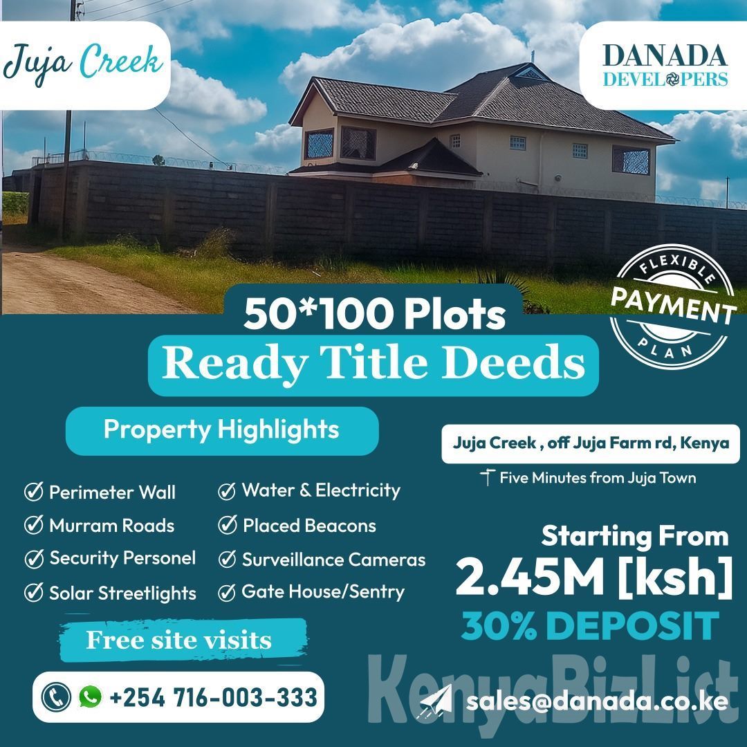 JUJA CREEK 50 by 100 plots in a secure gated community