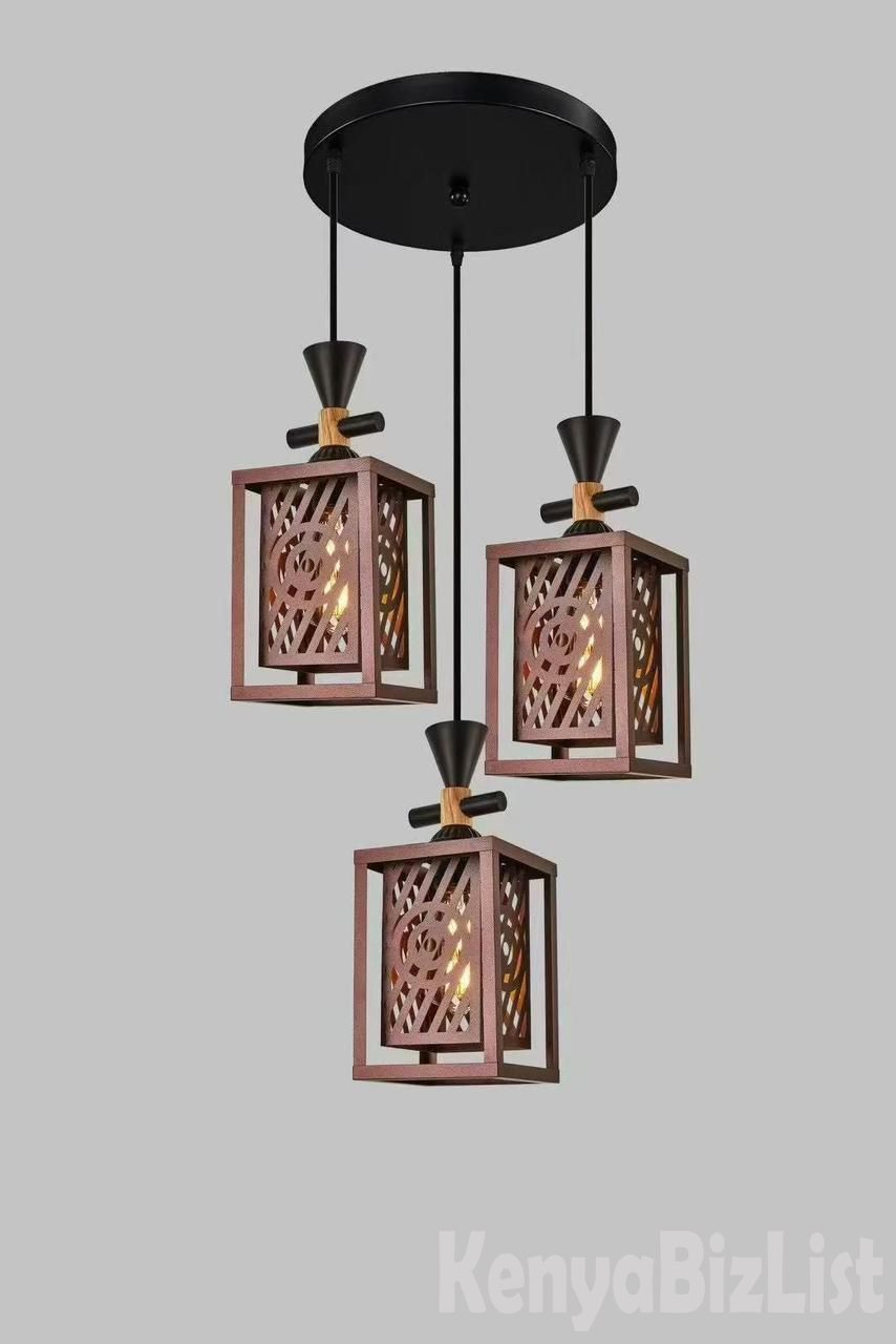 Elegant Wooden Pendant Light – 3-in-1 Hanging Design