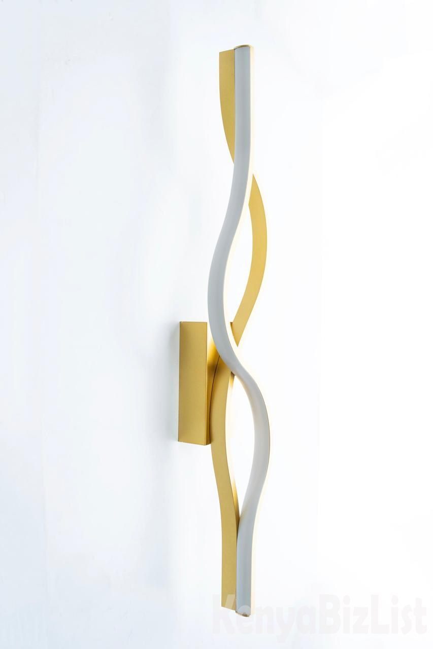 Modern Gold & White Wavy LED Wall Ligh